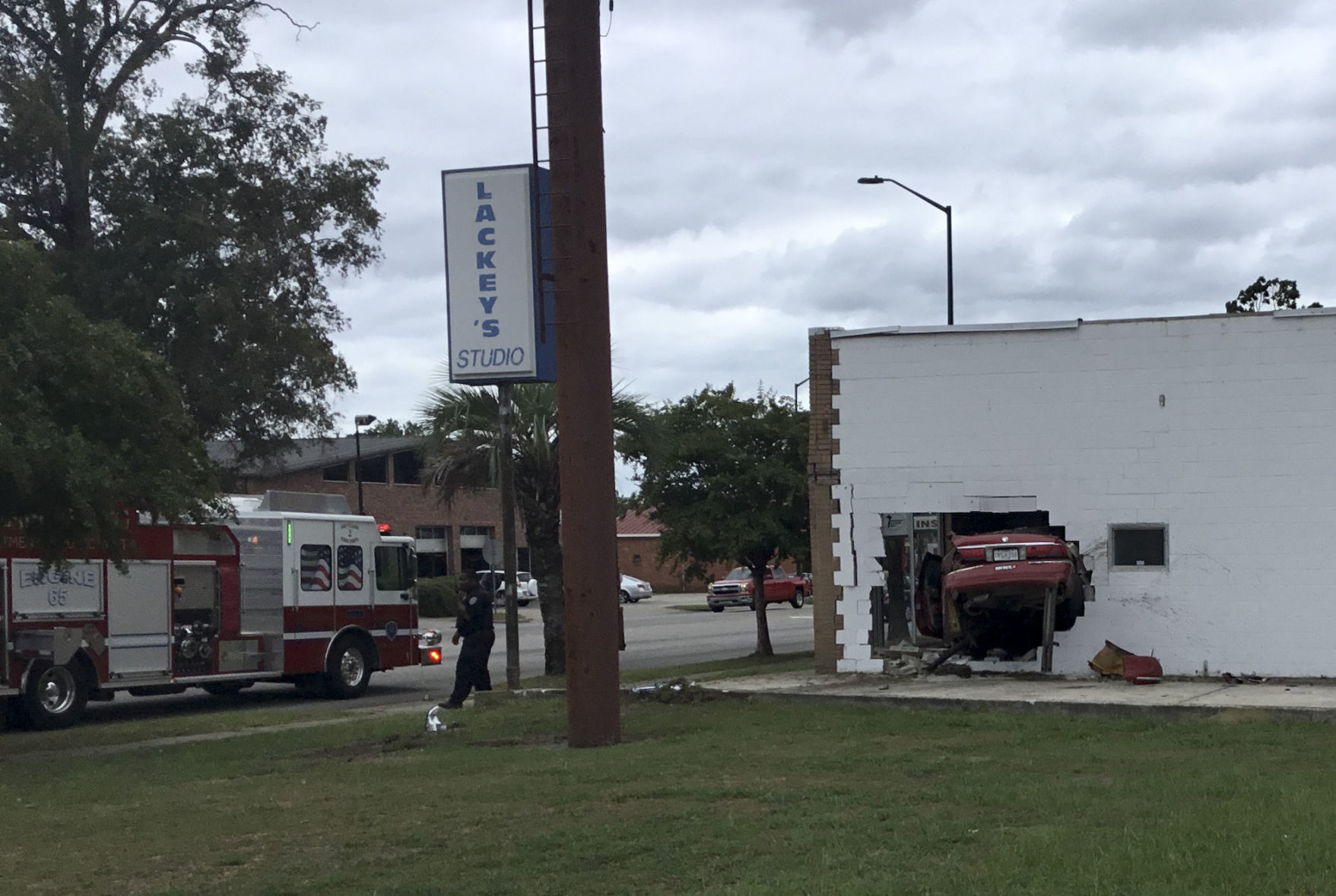 Car Crashes into Building
